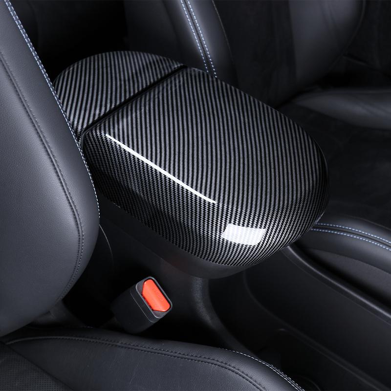 Carbon Fiber Style Central Armrest Pad ABS Decoration Cap Cover For Hyundai IONIQ 5 N 2024 LHD RHD Accessories