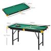 Table de billard, pliable, réglable en hauteur, incl. Triangle/2 Queues/16 Billes, Vert