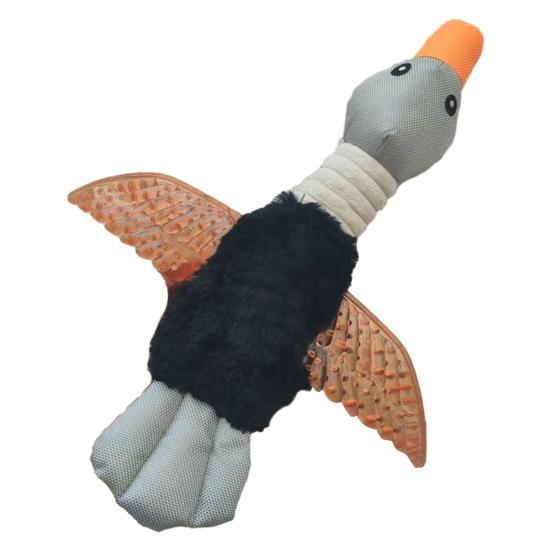 Wild Goose Dog Toy Indestructible Plush Toy Anxiety Relief Squeaky Duck Puppy Chew Toy for Small Medium Large Dogs Interactive Training