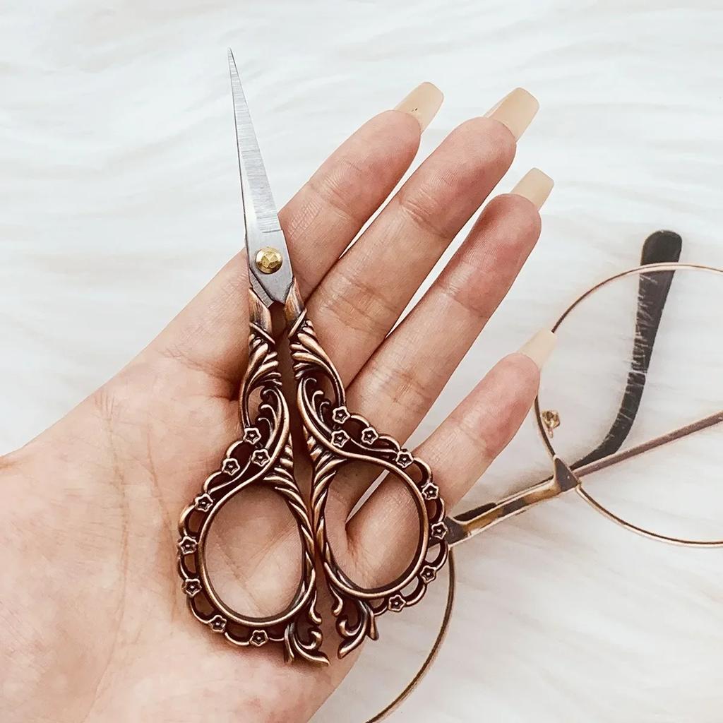 Vintage Style Stainless Steel Sewing Scissors Small Embroidery Scissors Precision Fabric and Wire Cutters for Craft Making PH352