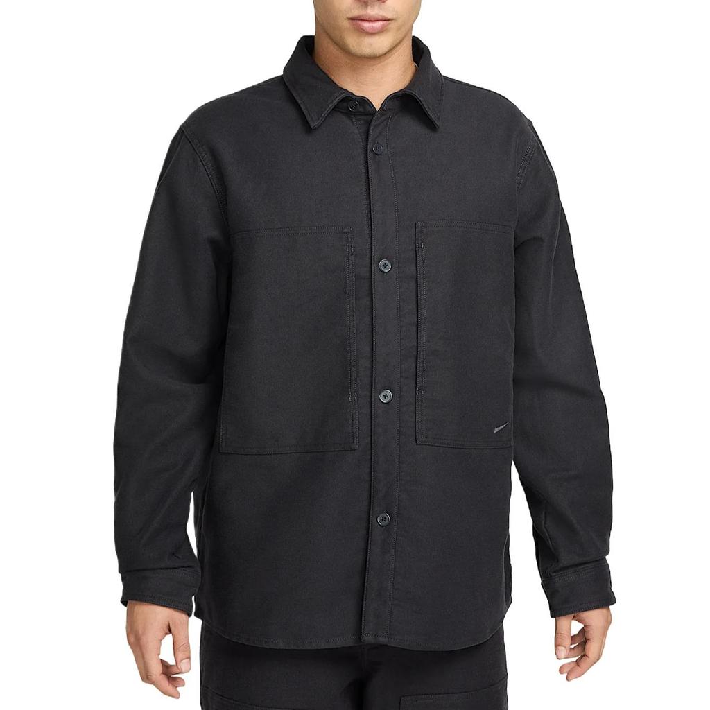 Nike Swoosh Shirts Men's Black Lapel Moderate FB7743-060