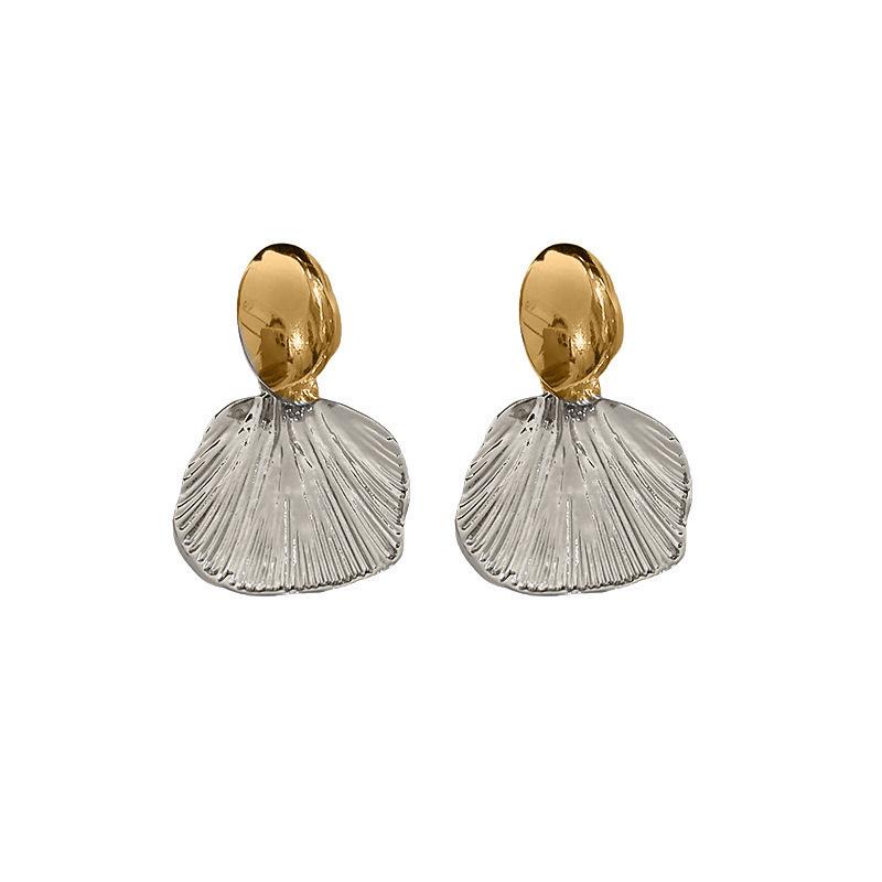 Irregular Metal Shell Drop Earrings for Women Statement Long Exaggerated Geometric Brincos Party Jewelry Wholesale
