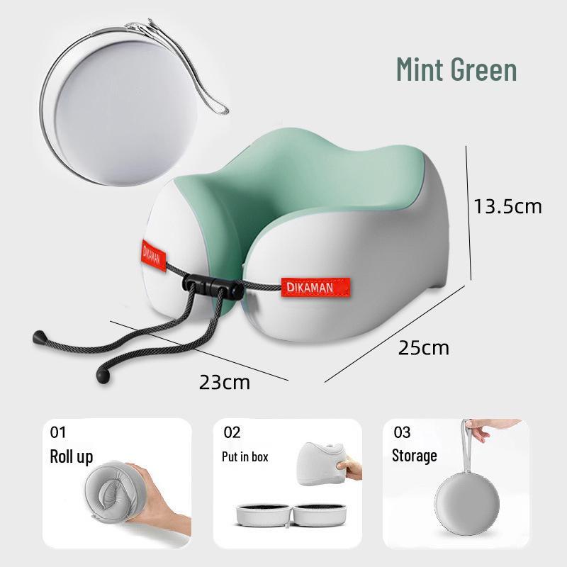 U-formad nackkudde i minnesskum - Bärbar komfort för flygresor