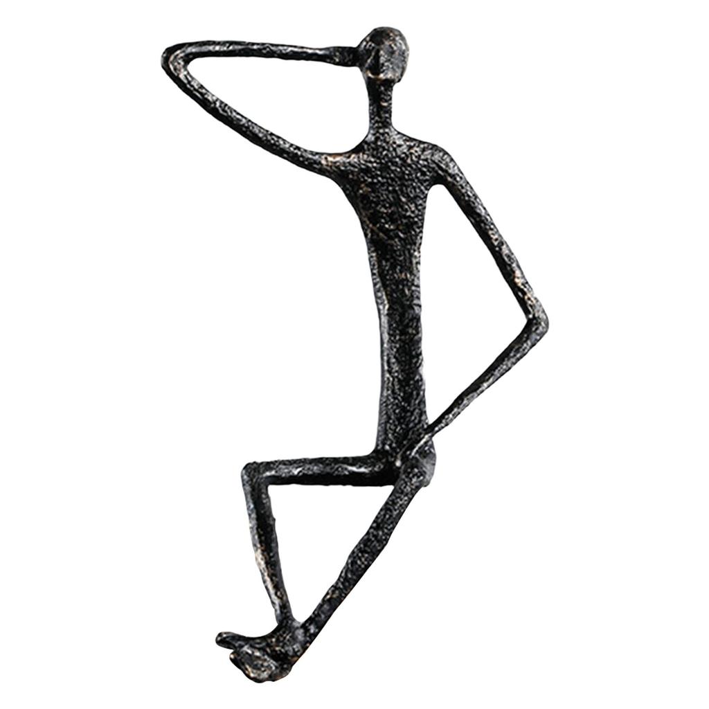 Abstract Human Figurine Metal Statue Sculpture for Table Bookshelf Christmas Home Decor Collectible Table Sculpture Decoration