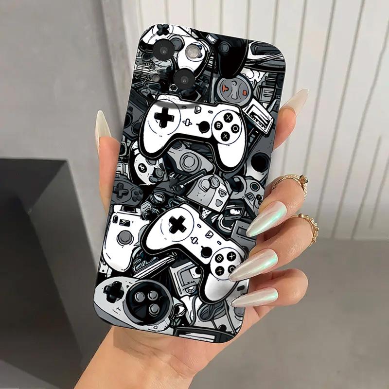 

Чехол для iPhone 16 Pro Max Чехлы Чехол для iPhone 15 Графический чехол с игровым контроллером для iPhone 11 12 13 14 XS XR 7 8 Plus SE 2022 Крышка For iPhone XR