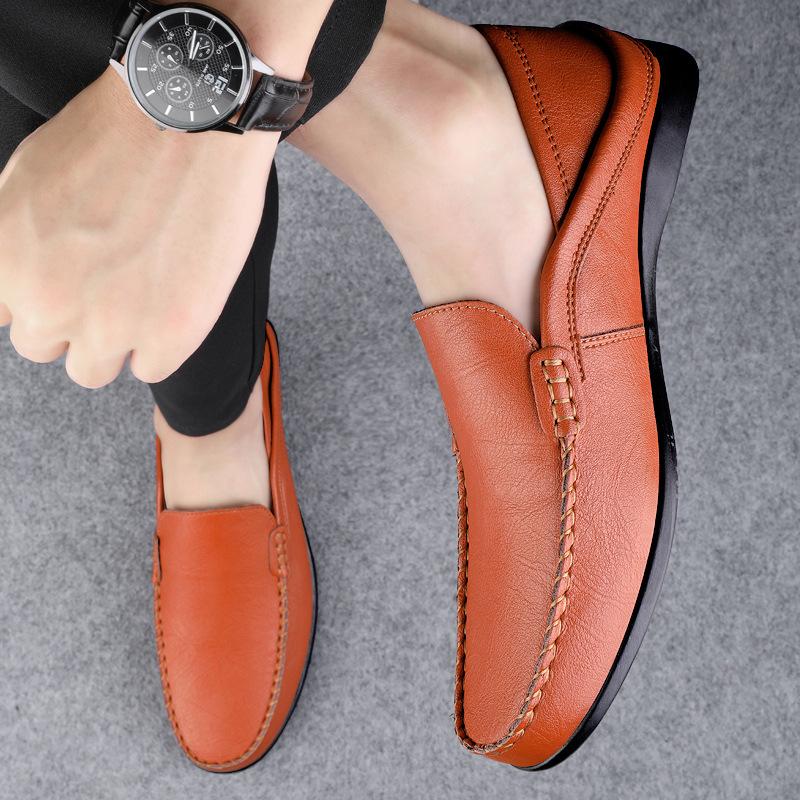 Men's shoes 2025 summer new men's British style beanie shoes trend line driving lazy people step on the heel driving casual shoes