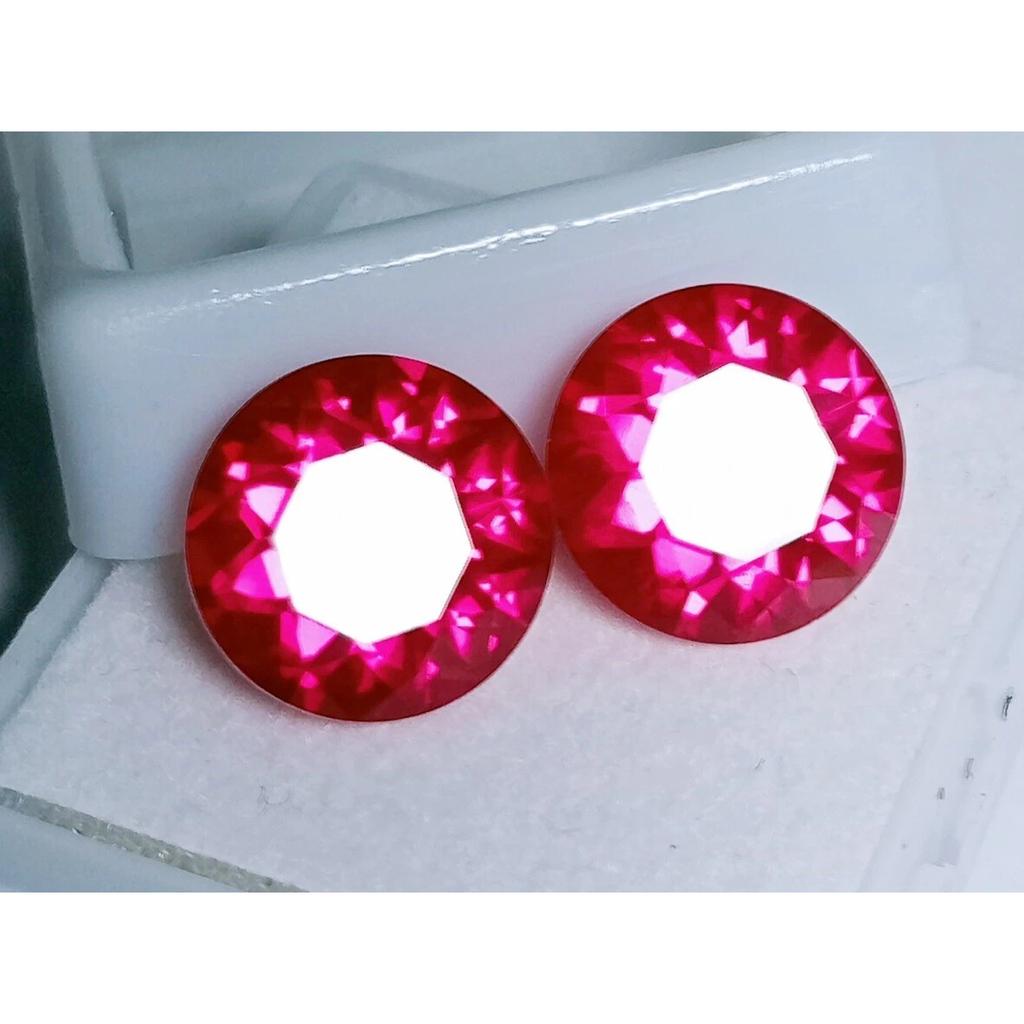 Natural Mozambique Ruby 12-14 Ct Round Cut Pair Certified Fabulous Gemstone
