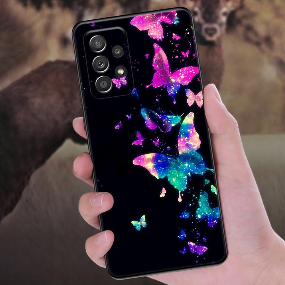 

Black Butterfly Love Phone Cover Galaxy A55 5G Case For Samsung A35 A34 A53 A54 A52 A51 A71 A73 A72 A42 91 A31 A32 A33 Back Case Samsung A31