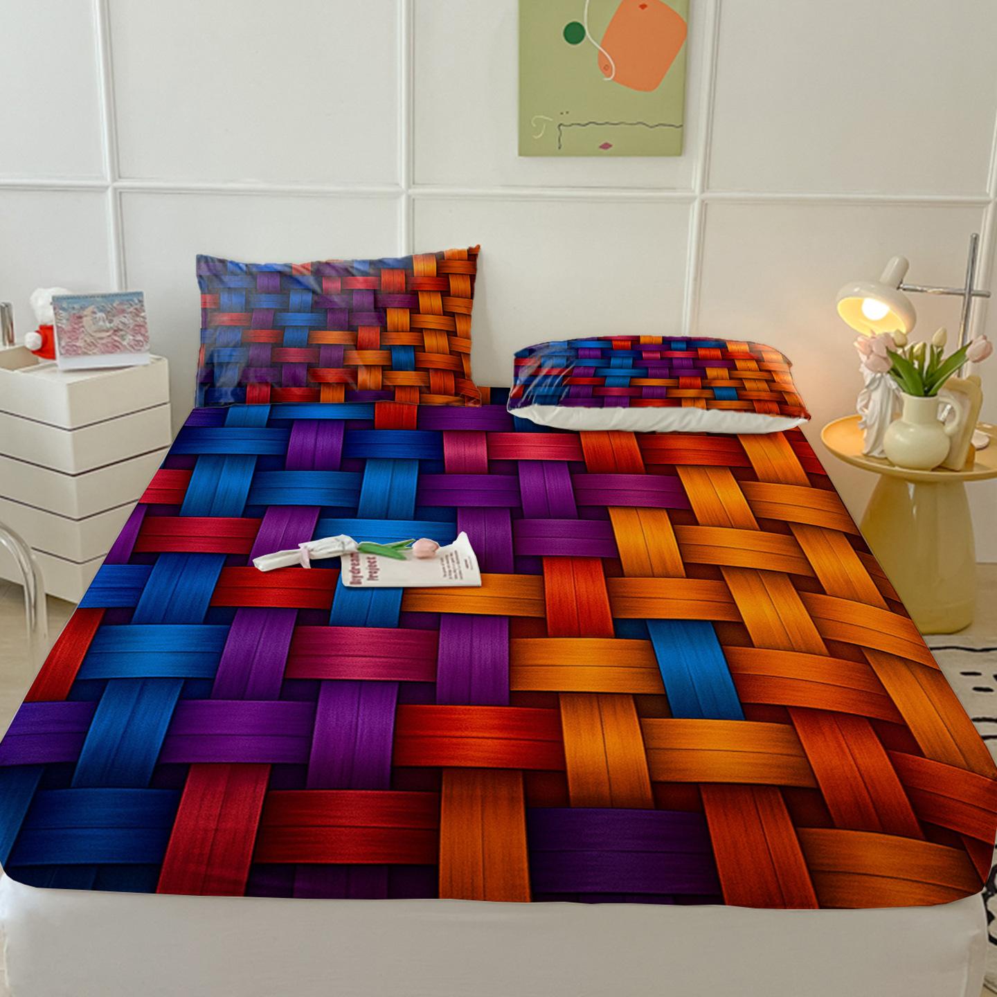 Abstract Mattress Model, Mattress Protective Cover, Protective Cover Three-Piece Set, Digital Printing 85cm*185cm