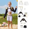 Jenter Demonjegere Kostyme Halloween Popartist Cosplay Antrekk Komplett Sett for Sceneopptreden Halloweenfest