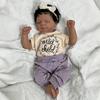 BZDOLL 45cm/18inch Reborn Baby Cloth Body Doll Sleeping Bedtime Toy with Black Skin, Soft Vinyl Limb Newborn Bebe Art Toys Gift for Kids