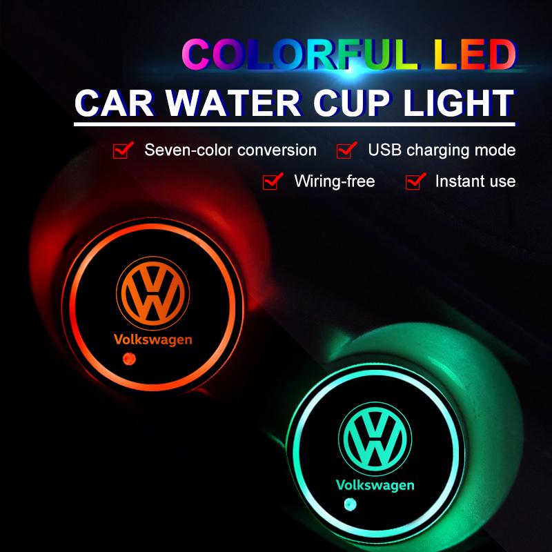 Valve Stems Caps For Volkswagen VW GTI Golf Polo Passat Magotan Tiguan Touareg Jetta R Car Styling Luminous Coaster Water Cup HoBR2