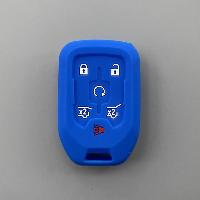 Silicone Car Key Cover Case Fob For Chevrolet Suburban Silverado GMC Terrain Yukon Tahoe Sierra Smart Auto Accessories Key Ring