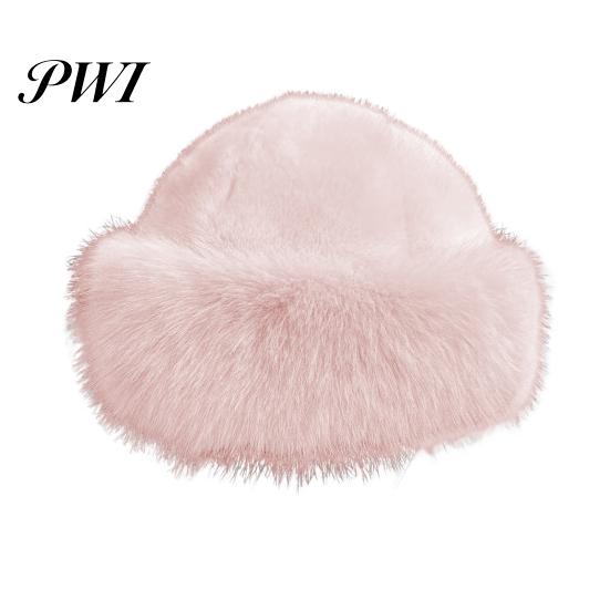 Protective Hairstyle Hat Women Winter Thick Plush Faux Fur Heat Retention Windproof Mongolia Style Knit Cap Bucket Solid Color Outdoor Cycling Skiing