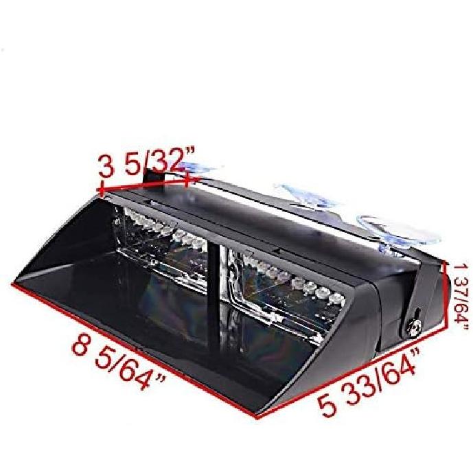LED Emergency Warning Light 16 LED High Intensity Windshield Hazard Warning Flashing Strobe Law Enforcement Interior Roof Dash Windshield Lamp Lights