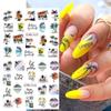 Summer 3D Nail Art Decal Coconut Tree Sunset Pattern Fashion Nail Art Decor Stickers