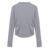 Women's Spicy Girl Gray Ruched Slim-Fit Long-Sleeve Turtleneck Top for Autumn/Winter
