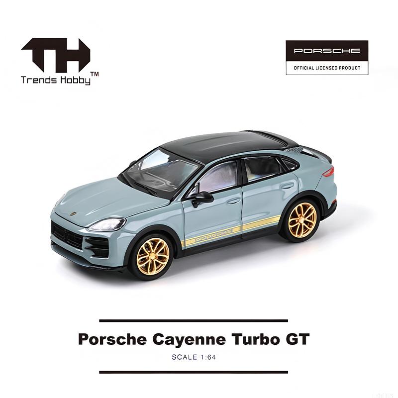 

Trends Hobby 1:64HEC Hangzhou Exhibition TH Porsche Cayenne Turbo GT SUV SUV Adult Alloy Car Model серый
