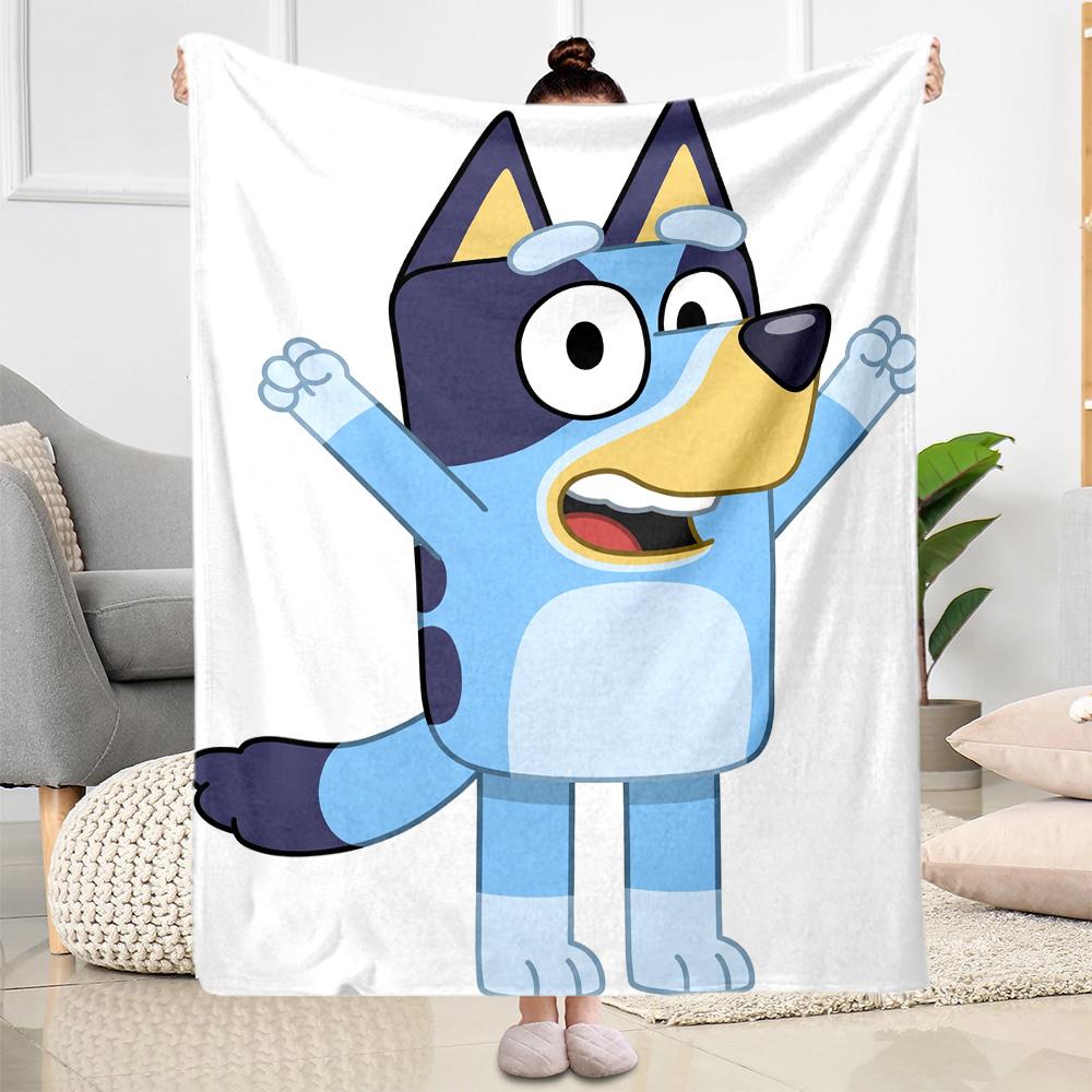 Blue Dog Adventure Blanket Soft Warm Cozy Perfect for Bedding Couch Bed Four Seasons Multipurpose Modern Style