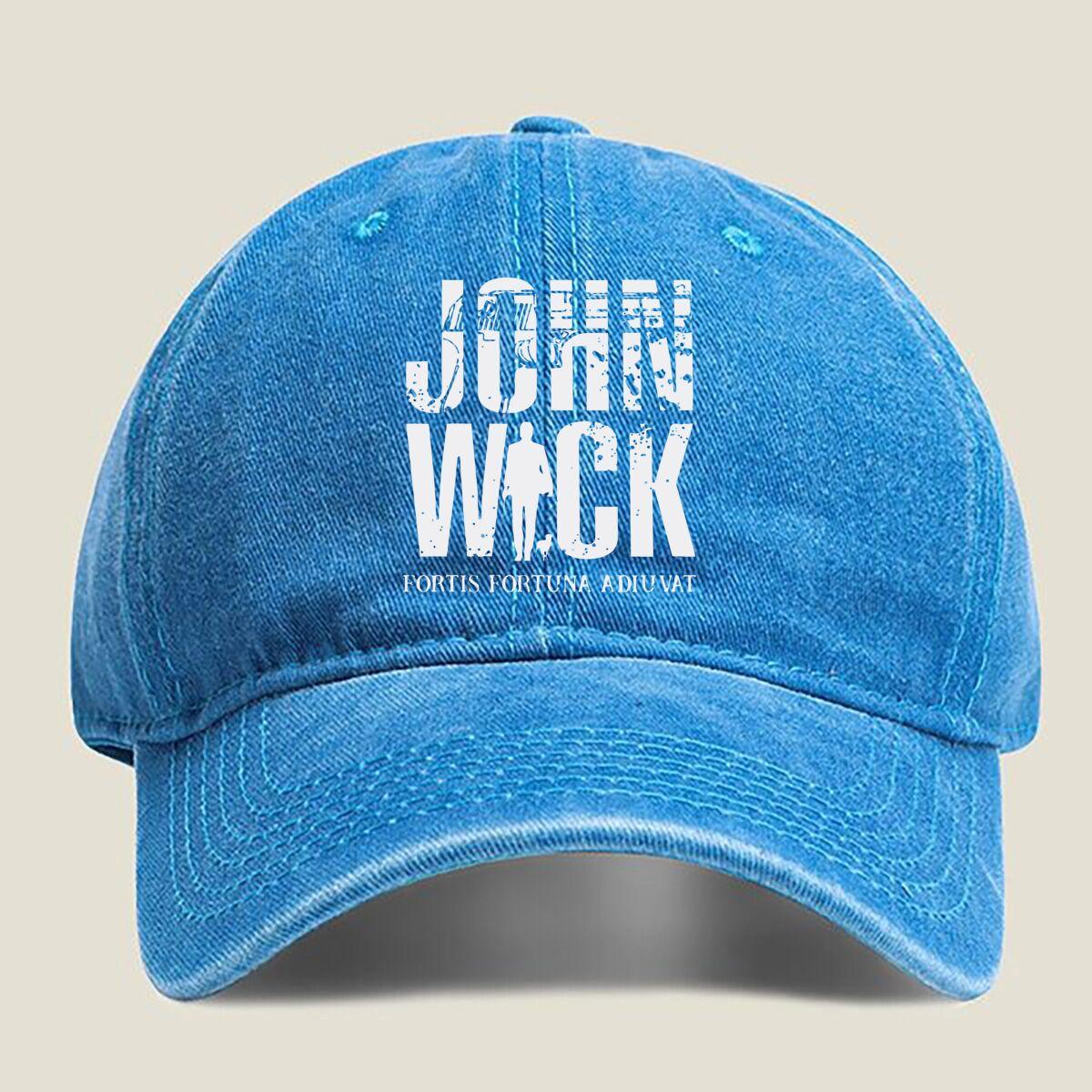 

John Wick Movie Art Fashion Washed Baseball Cap Outdoor For Womens Unisex Female Beach Dad Hat Hip Hop One Size озеро синього кольору