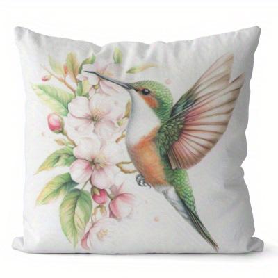 Home Decor Enchanting Birds And Blossoms Pillow Covers Pattern Cushion Cover Suitable For Sofa Bedroom Car Pillow Cover