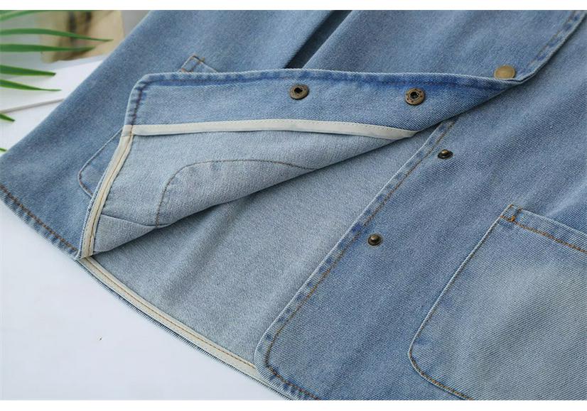 Plus Size Women's V-Neck Denim Vest - Spring/Summer 2026 Slimming Tank for 200 Jin