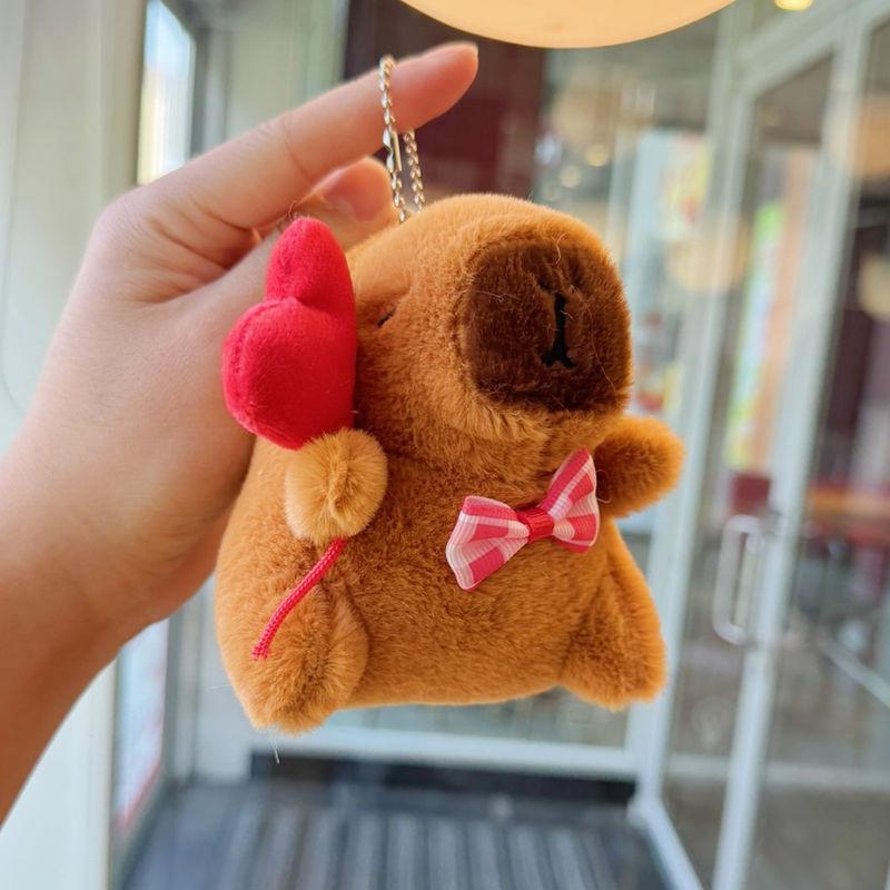 Keychain Plush Capybara Character Keyring Sparkling Children Animal Gift Doll