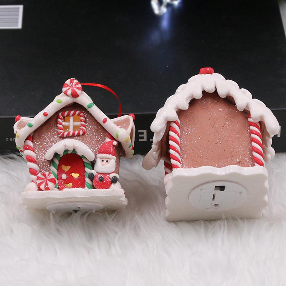 Christmas LED Light Up Candy House Snow House Small Pendant Ornament Decoration