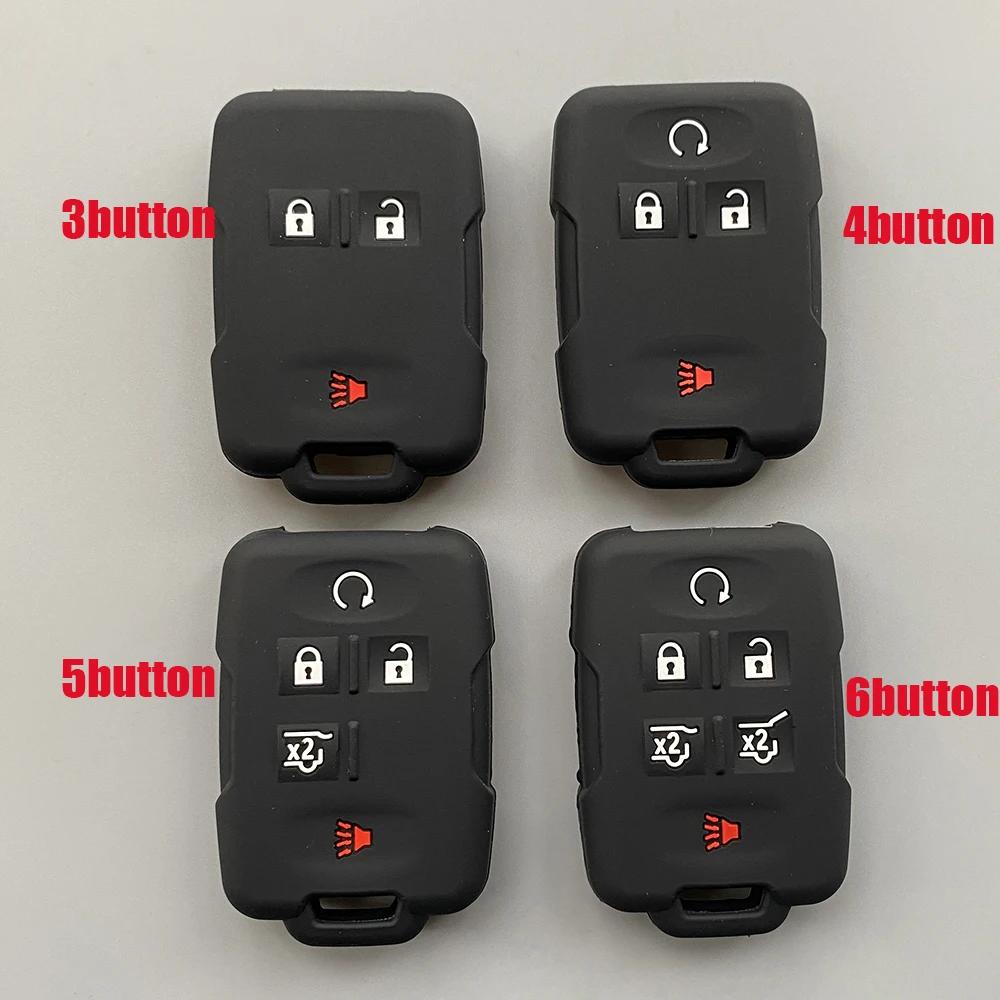 Silicone Car Key Case Cover For Chevrolet Colorado Silverado 1500 2500Hd 3500Hd Gmc Yukon Sierra Canyon Remote Key Protecor