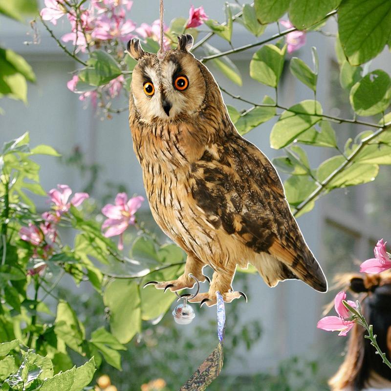 2D Bird Repel Scarecrow Durable Owl Scarer Pendant Bird Repellent Bell Pastoral Orchard Decorative Scarer Pendant