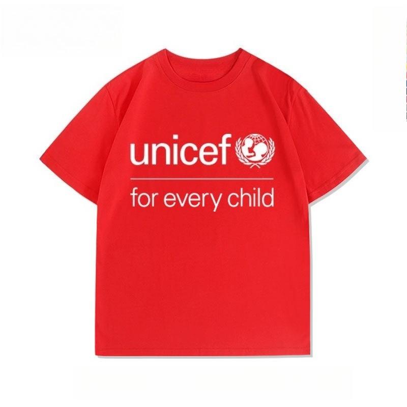 Olunteer Team Of The Unicef Charity Organization Tshirt Unisex Unisex 2026 Summer New Fashion Unisexs Tshirt Cotton Breathable Tees