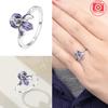 Copper Metal Authentic Original Plant Series Purple Iris Ring Women's Anniversary Perfect Gift Engagement Rings Designed For Women Mens High Quality