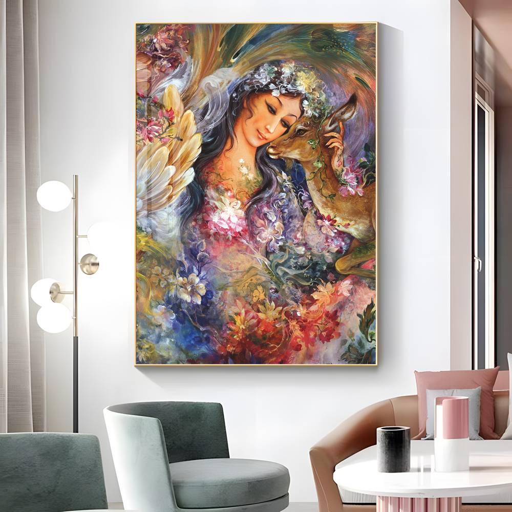 1pc Mahmoud Farshchian Persian Painting Poster Sticker Print Waterproof Wall Art For Living Room Bedroom Home Decor