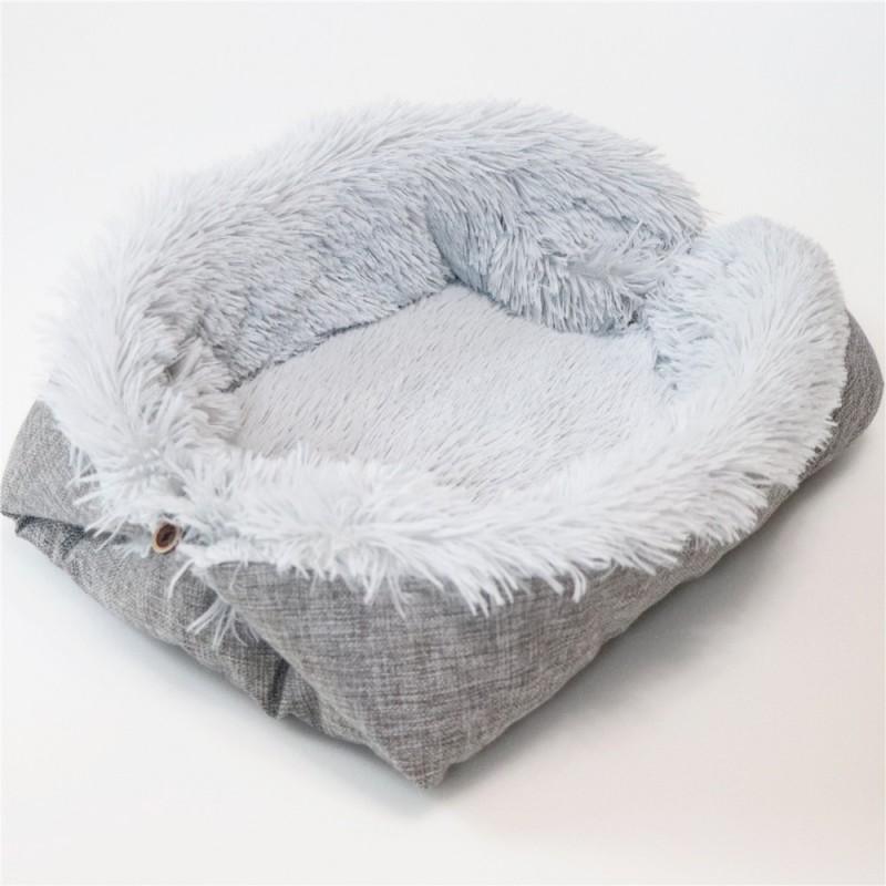 Plush Cat Bed With Removable Cover Warm Pet Nest Cats Dogs Winter Sleeping Pad Soft Fleece Lined