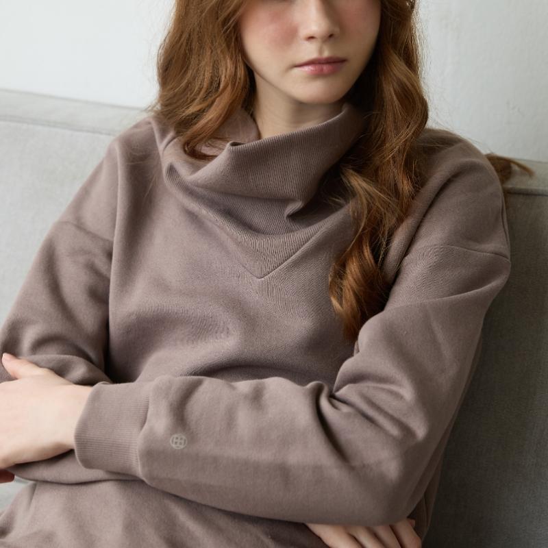 Lipbbam Baumwolle Doppelweich Fleece Rollkragen Oberteil Ltw008