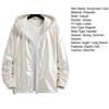 Men Windbreaker Jacket Gradient Colorful Ultra Thin Long Sleeve Elastic Cuff Coat Hooded Sun Protection Jacket Sunscreen Clothing