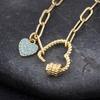 Nidin Hot Sale Romantic Heart Bracelets Pendant Link Chain Bracelet for Women Men Copper Cubic Zirconia Party Wedding Jewelry