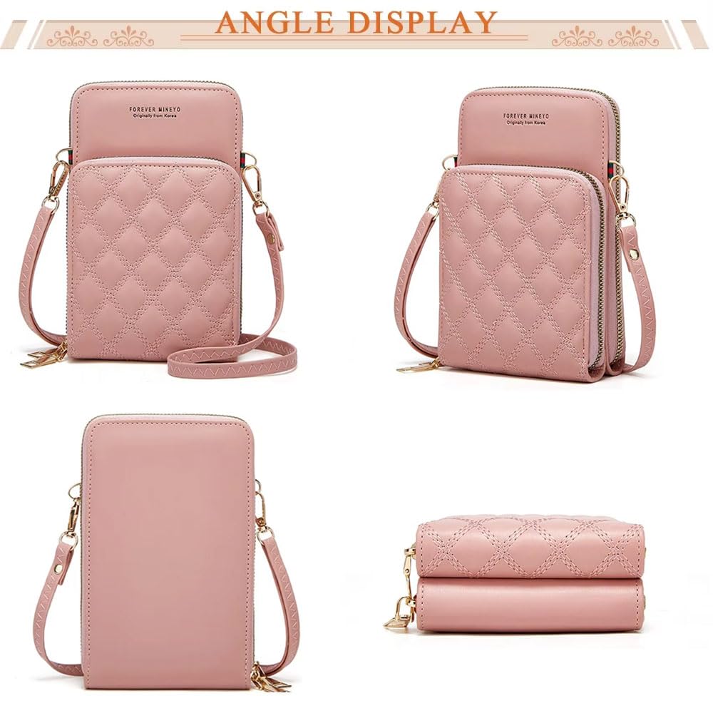 Wellvie Classy Women's Smartphone Shoulder Bag with Multi-Layer Pockets, Multi-Purpose Smartphone Pouch, and Multi-Purpose Smartphone Pouch,