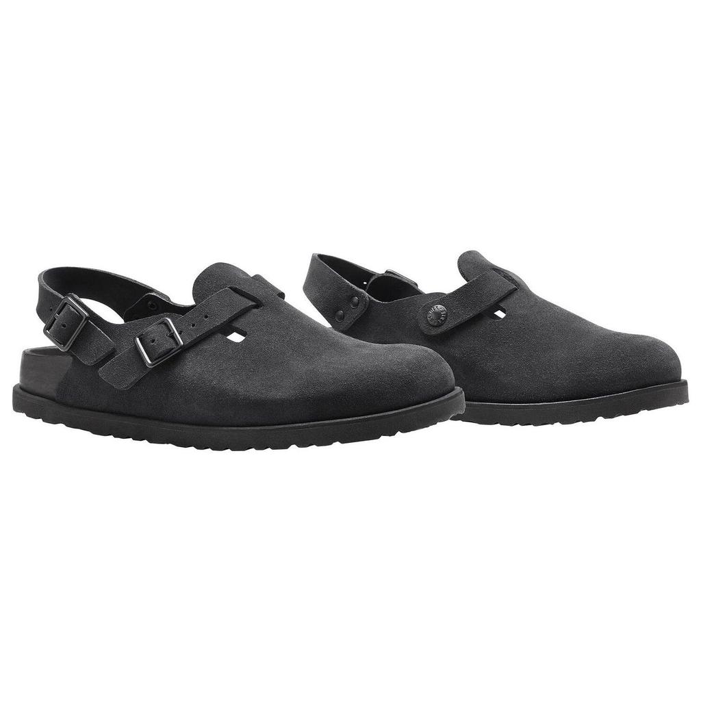 Birkenstock Suede Versatile Fashion Closed-Toe Slippers Unisex slippers Black 1025897