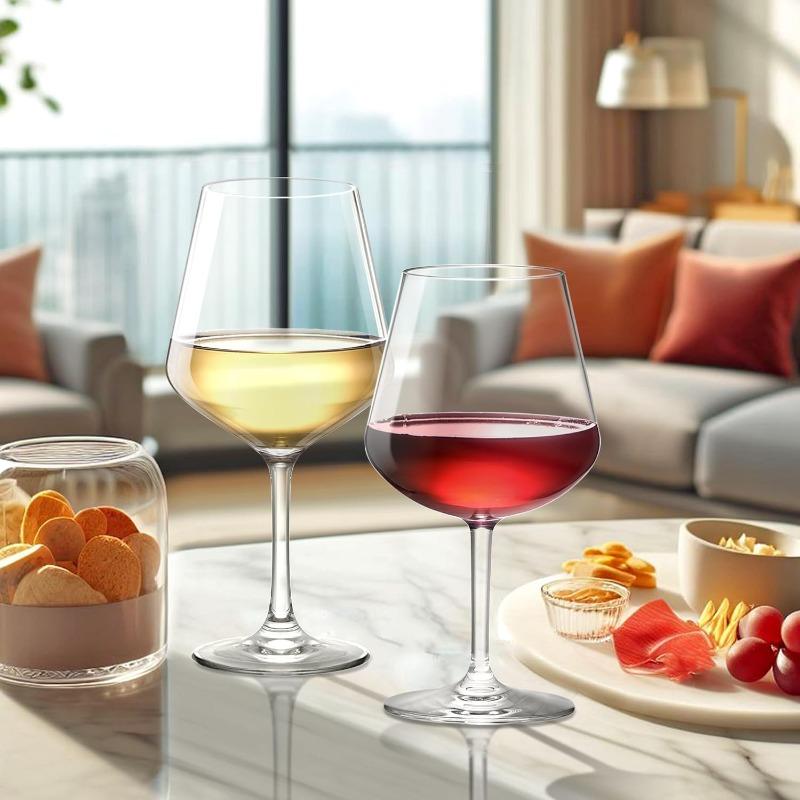 Sasha - 14-Ounce Unbreakable Tritan Wine Glasses (Set of 6), Plastic Wine Glasses, Reusable, BPA-Free, Dishwasher-Safe