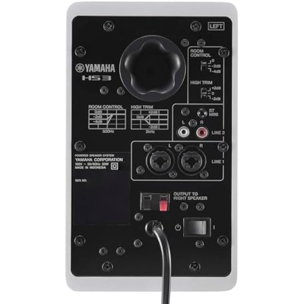 Yamaha YAMAHA Powered Studio Monitor Speaker Pair Compact White HS3W