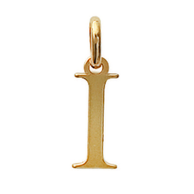 [K3663] - Gold Plated 'Letter I' Pendant - 13x5 Mm