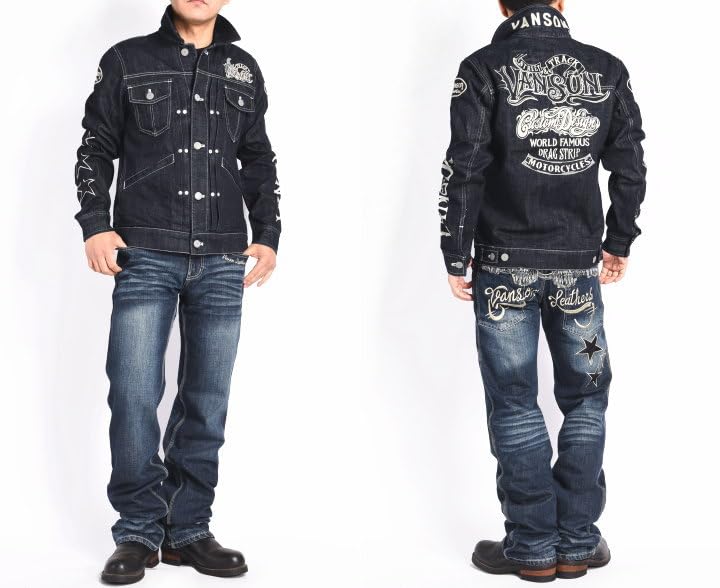 By Our Jeans Custom Design Logo Embroidery Patch Denim Jacket Dark Indigo [Banson] [Custom-ordered Store] & JFV-2302-INDIGO-B (JP, Alphabet, S, (B))