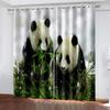 Cute Cartoon Panda High Shading Window Curtain Various Styles of Panda Patterns Thick Blackout Drape Child Bedroom Living Room