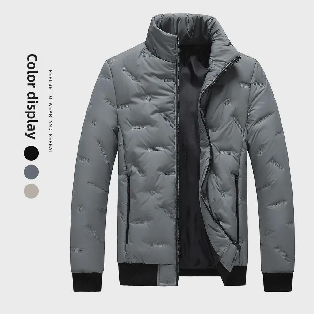 Pánský větruodolný bavlněný kabát velké velikosti (M-8XL) - Neformální venkovní stojáček, odolný proti chladu pro podzim a zimu.