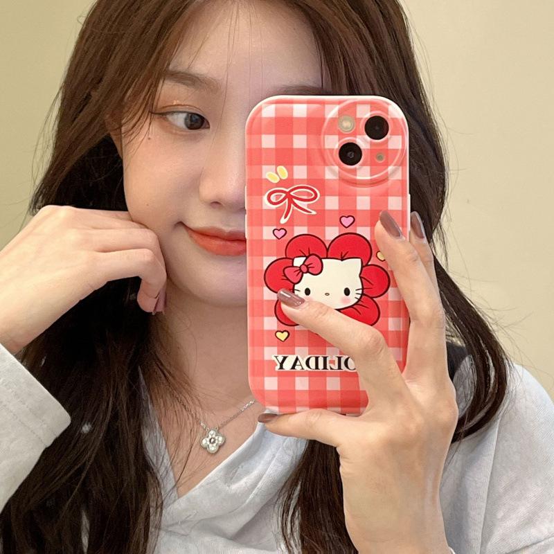 Air cushion flower KT cat plaid for iPhone11promax iPhone 11 mobile phone case 11 silicone xr female xs tide
