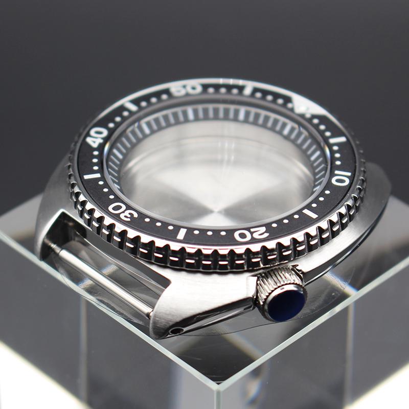 45mm Diving Watch Case 316L Stainless Steel For Turtle Abalone Seiko NH35 NH36 NH38 NH34 Movement 28.5mm Dial Sapphire 120clicks