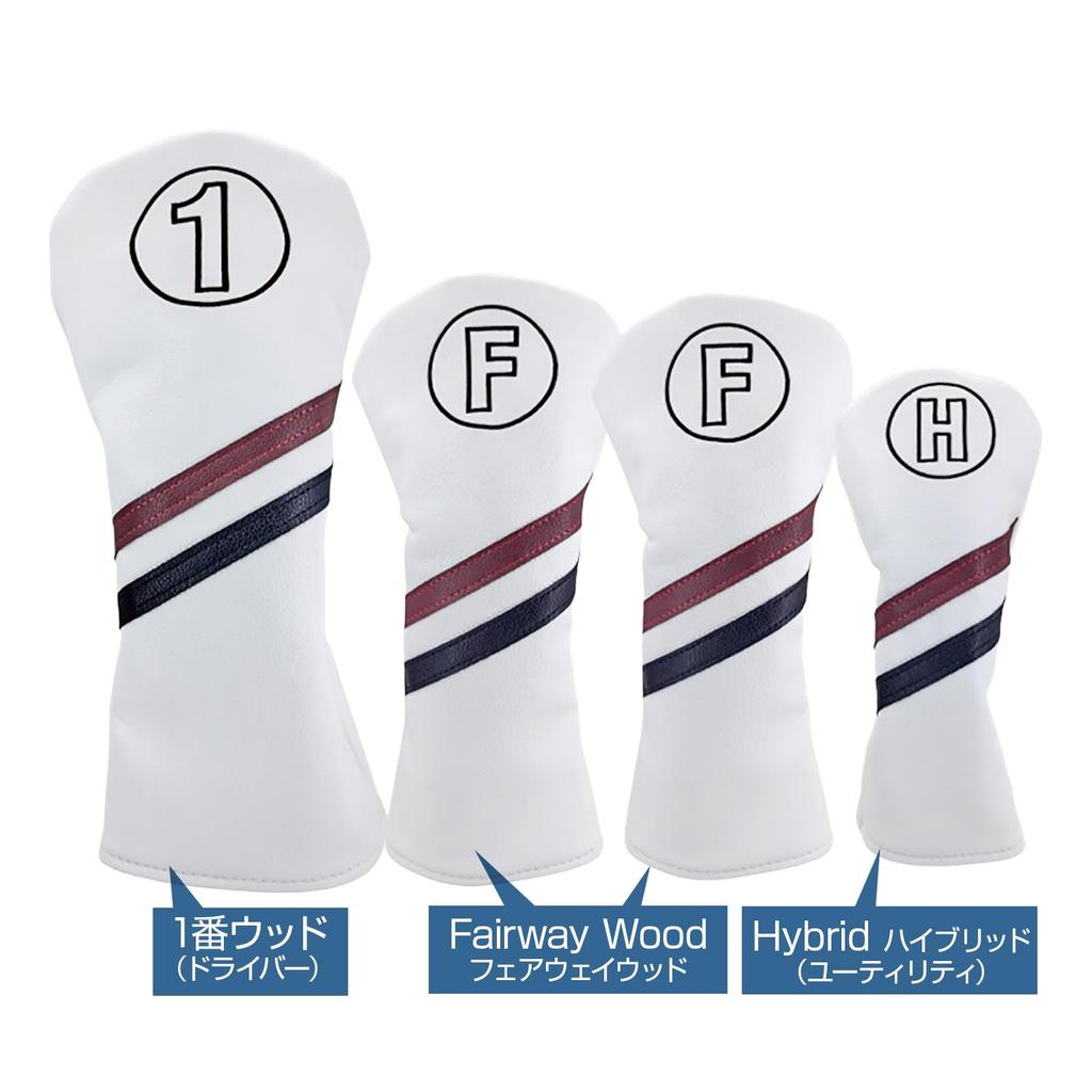 Golf Head Cover Utility Fairway Wood Driver Golf Cover UT Cover Waterproof Single Item 4 Piece Set Plain Dark (Black 4 Piece Set)