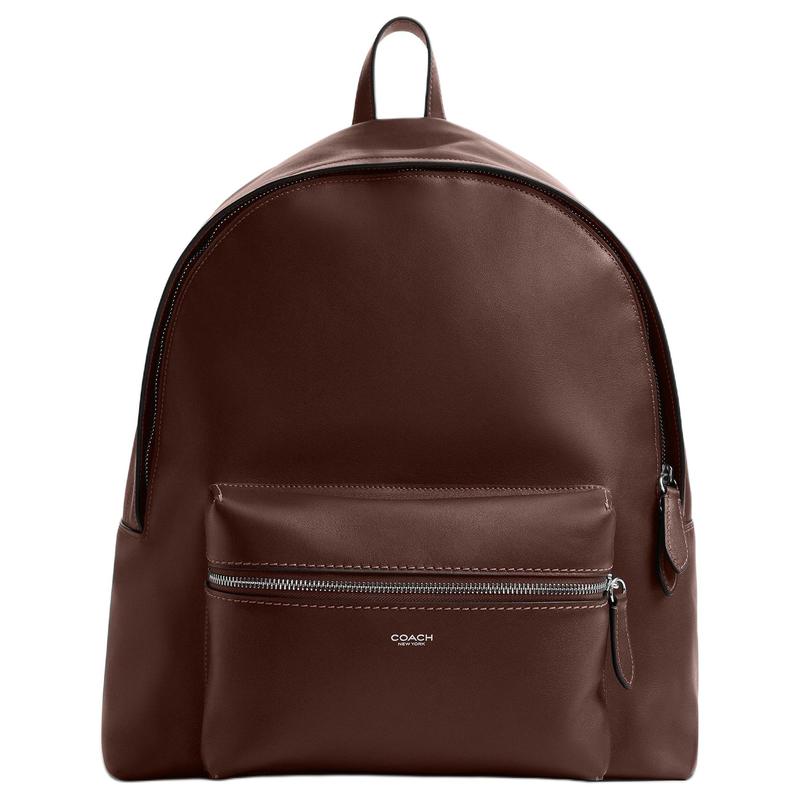 

COACH RIDGEWOOD 35 24L zipper closure cowhide backpack large size unisex couple model brown коричневий