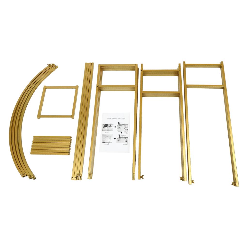 Golden Wedding Arch for Ceremony Square, Metal Balloon Arch Frame, Garden Arch Frame for Wedding and Birthday Party Decoration